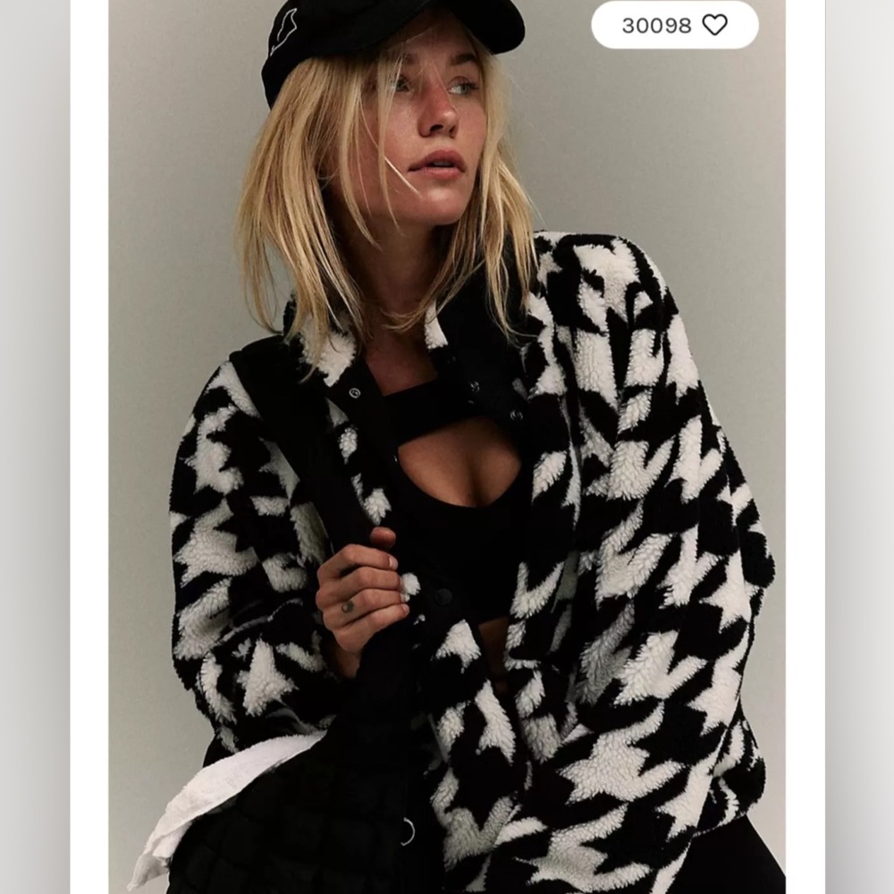 Free People Hit the Slopes Patterned Fleece Jacket